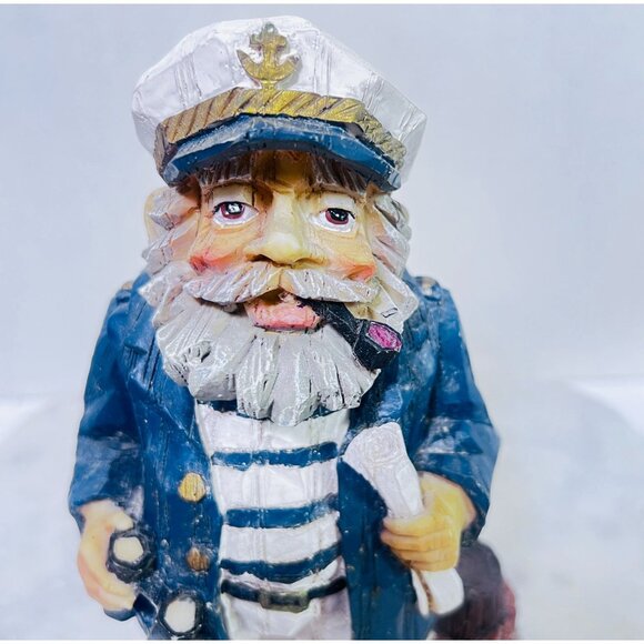 Vtg Faux Carved Wood Sea Captain Sailor Maritime Salty CoastalCore 8" Nautical - Picture 2 of 7